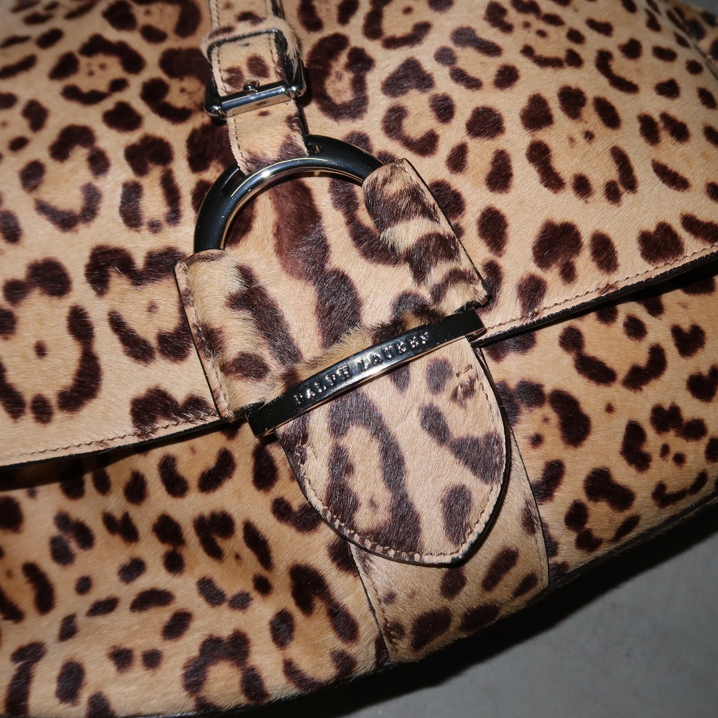 Ralph Lauren Cowhide Leopard Print 2WAY Bag