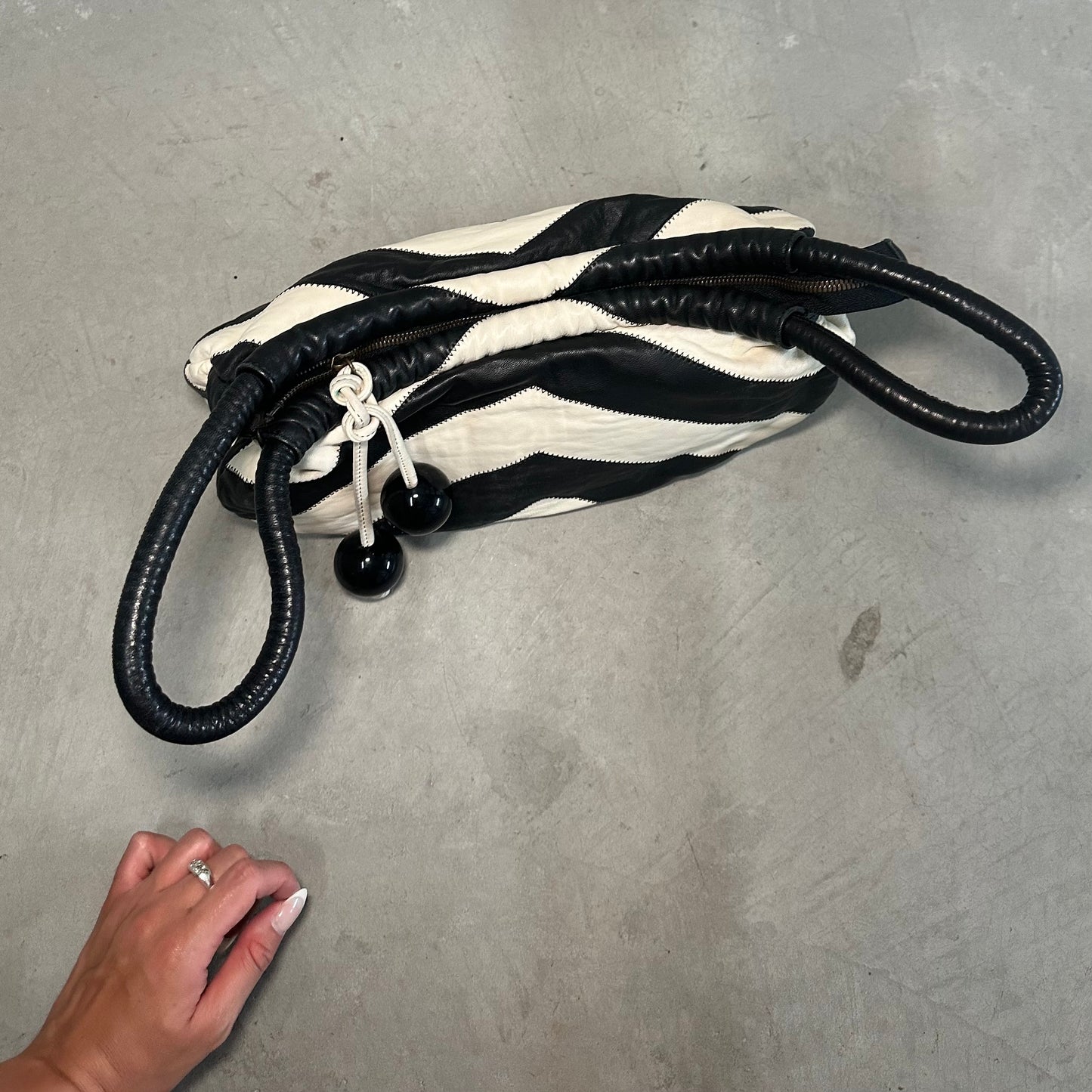 Sonia Rykiel Black & White Crescent Handbag