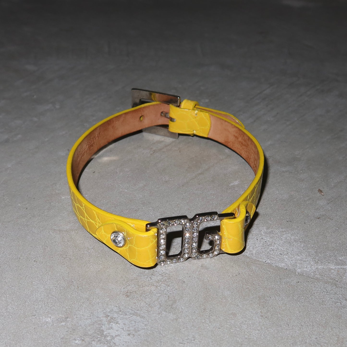 Dolce & Gabbana Yellow Leather Choker