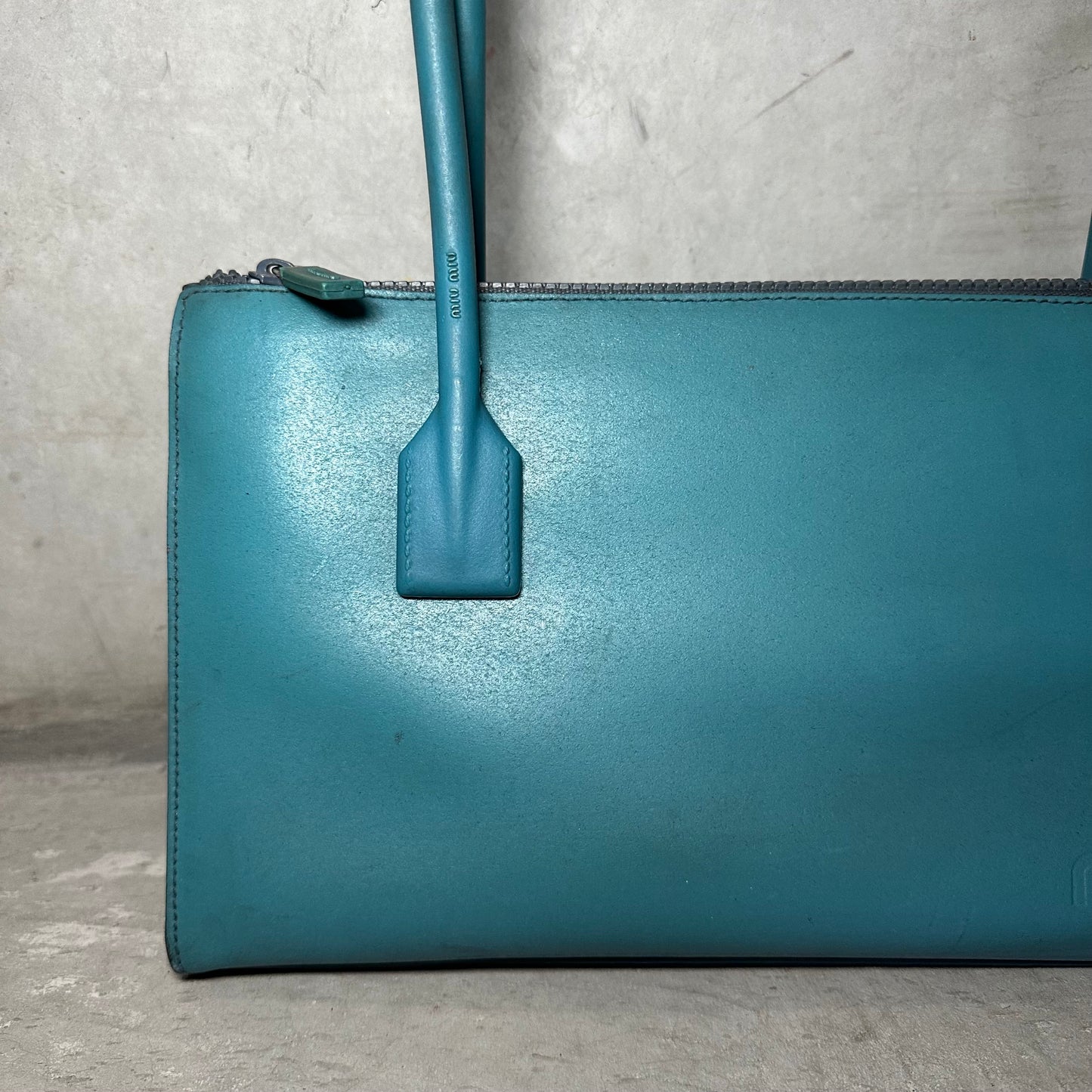 Miu Miu Rare Archive Embossed Blue Bag