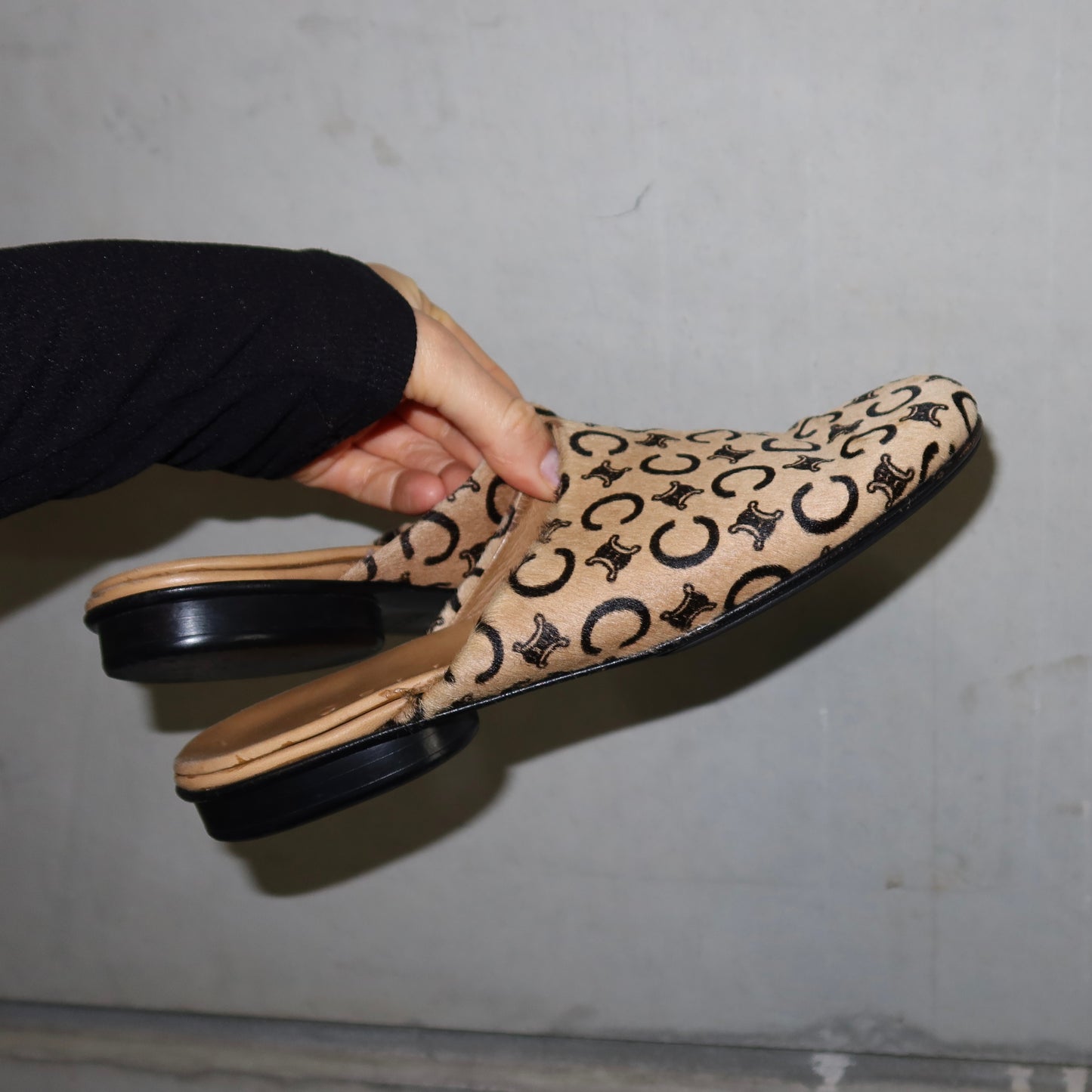 Celine Cowhide Macadam Mules (39)