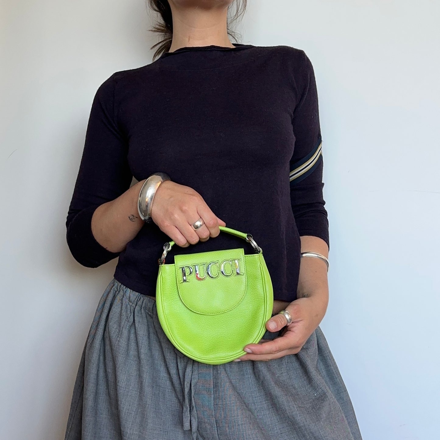 Emilio Pucci Rare Green Leather Micro Bag
