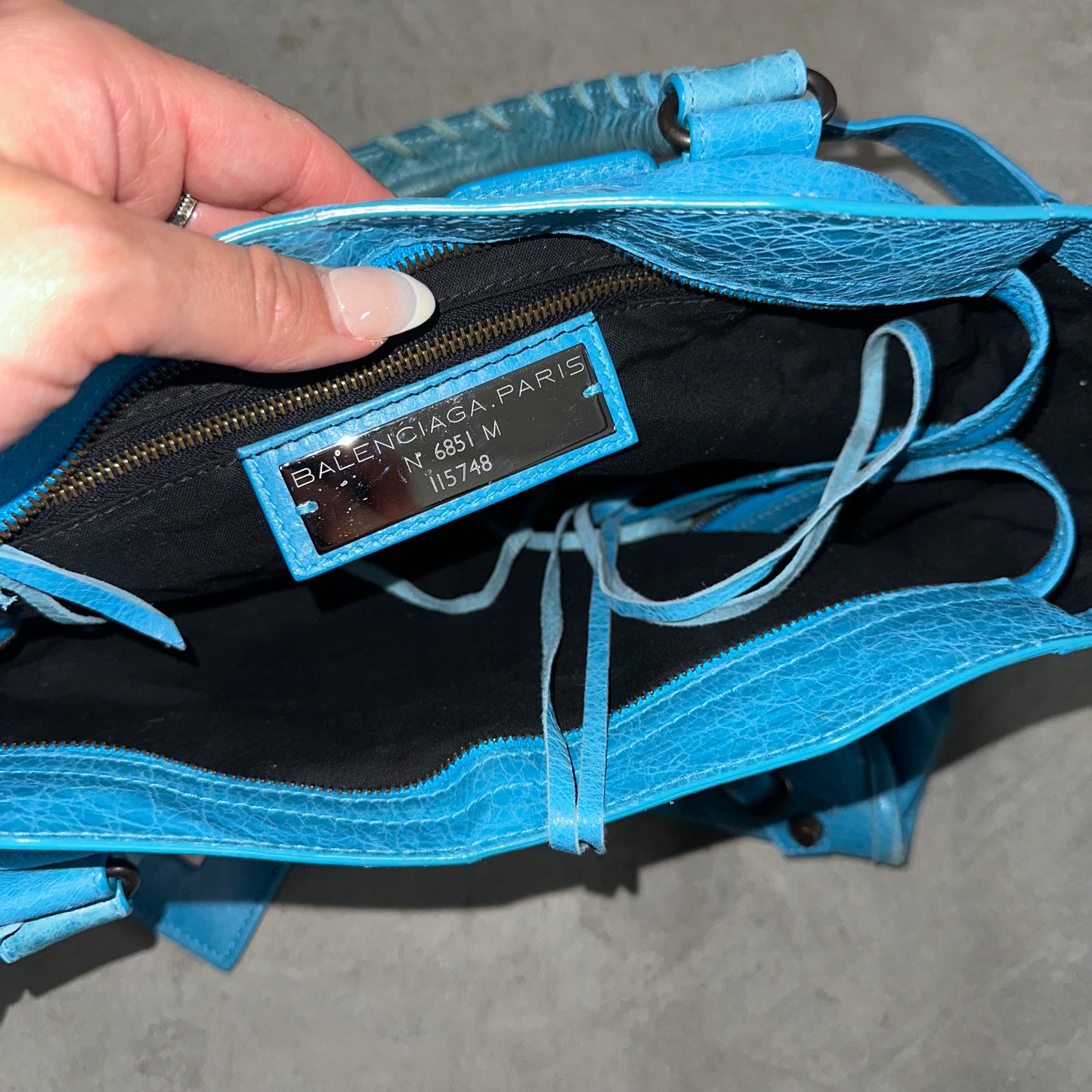 Balenciaga Motorcycle Bag in Bright Blue