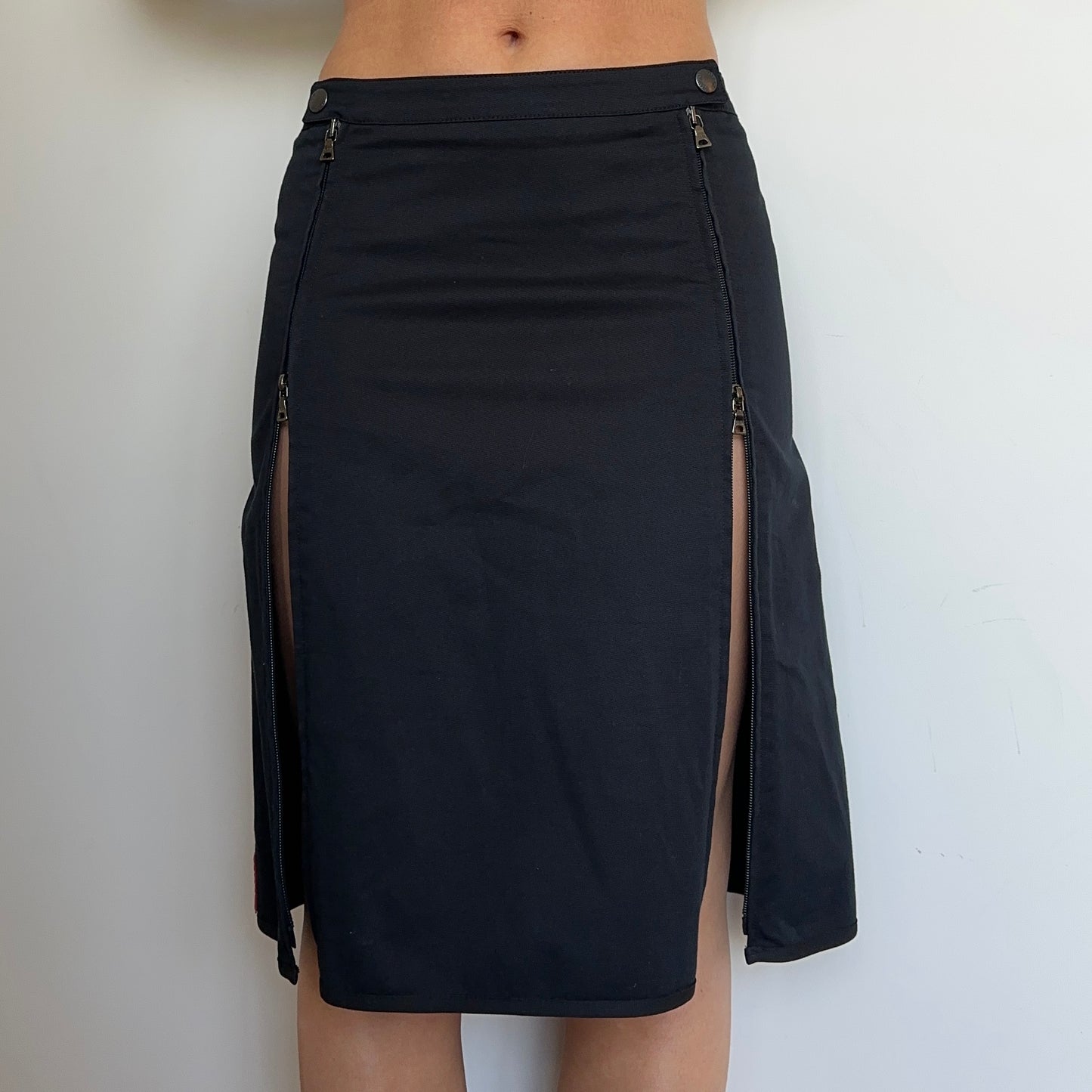Prada Sport Navy Double Zip Skirt