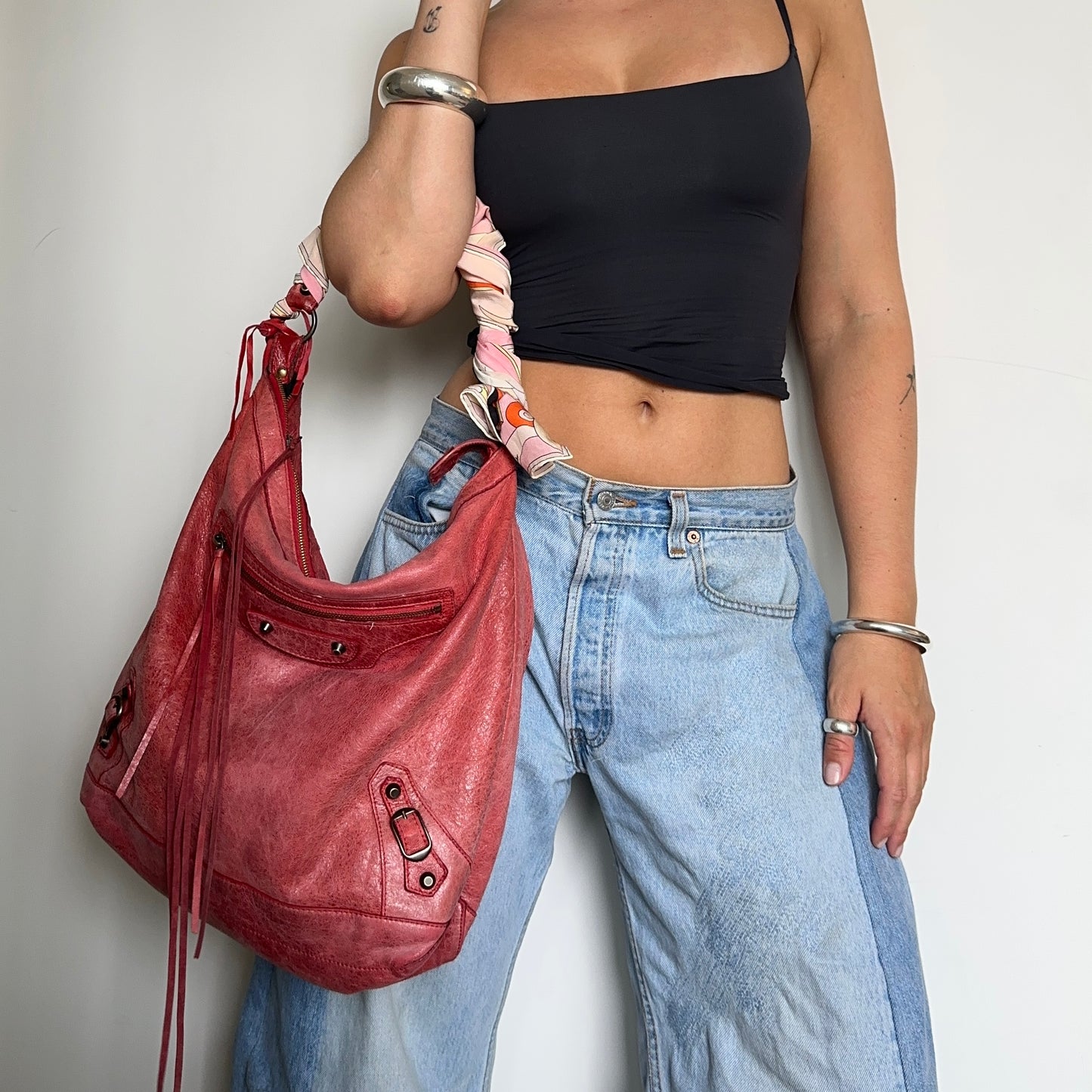 Balenciaga Pink Day Editor Bag with Pucci Scarf