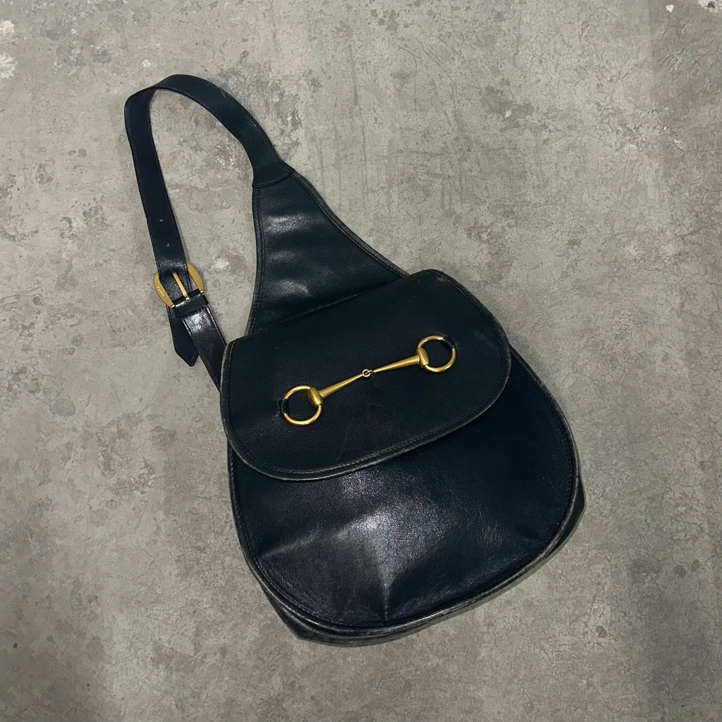 Gucci Black Leather Horsebit Crossbody