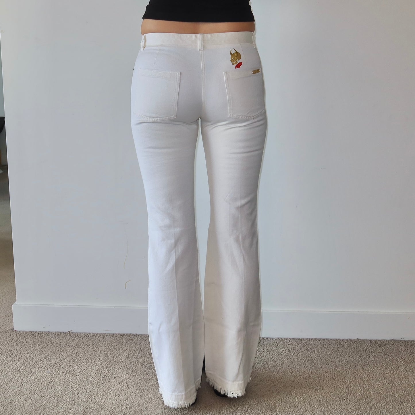Chloé by Stella McCartney SS2000 Rare White Skull Flares