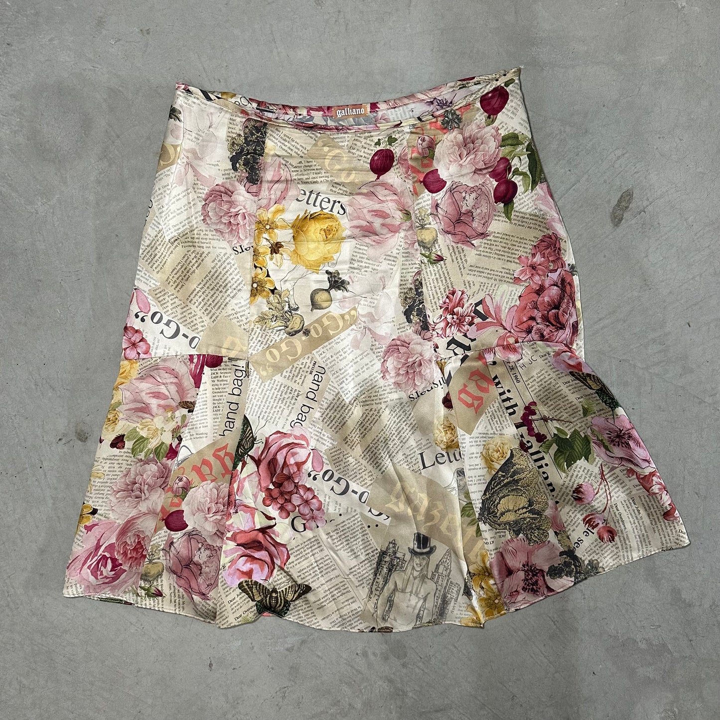 John Galliano Silk Newspaper Skirt