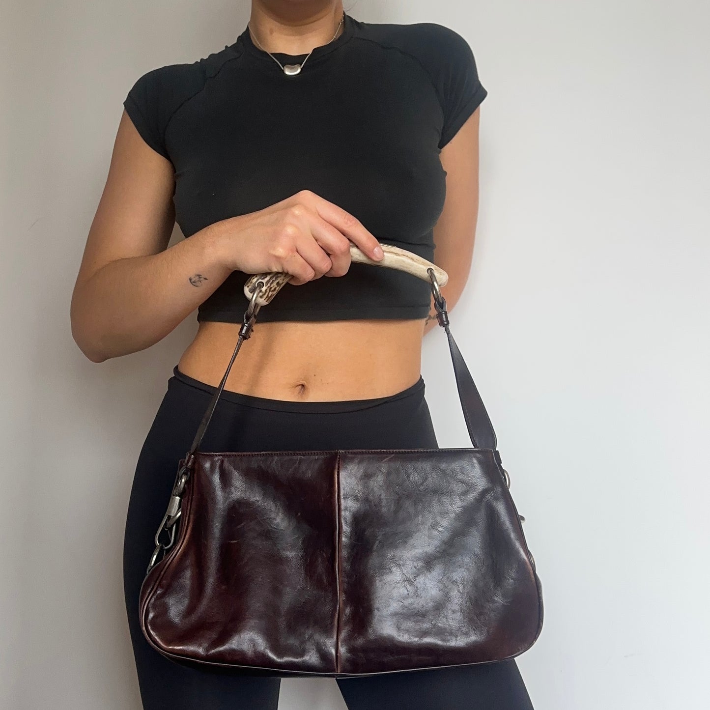 YSL Brown Leather Rectangular Mombasa