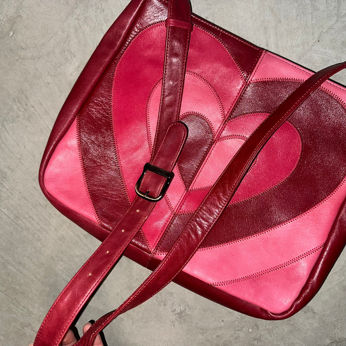 Moschino Leather Heart Print Crossbody Bag
