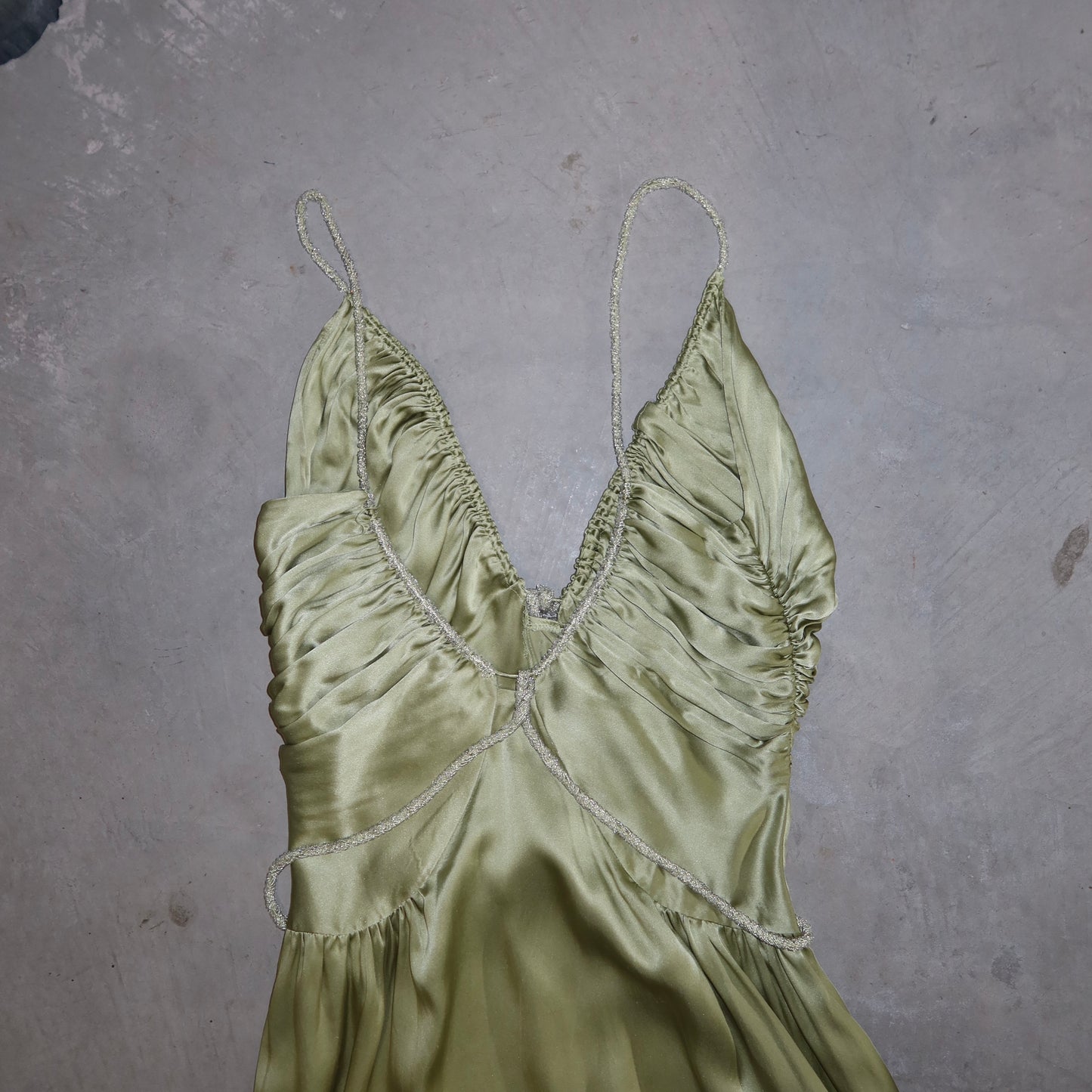 Chloé SS2005 Green Silk Beaded Dress