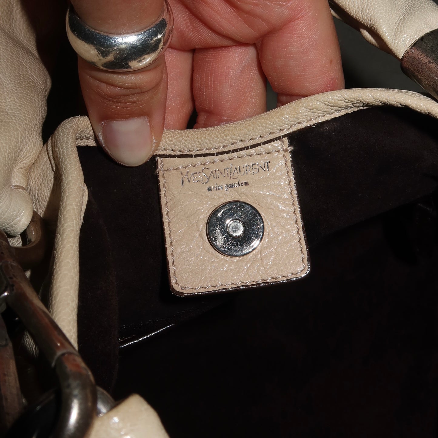 YSL Cream Leather St Tropez Bag