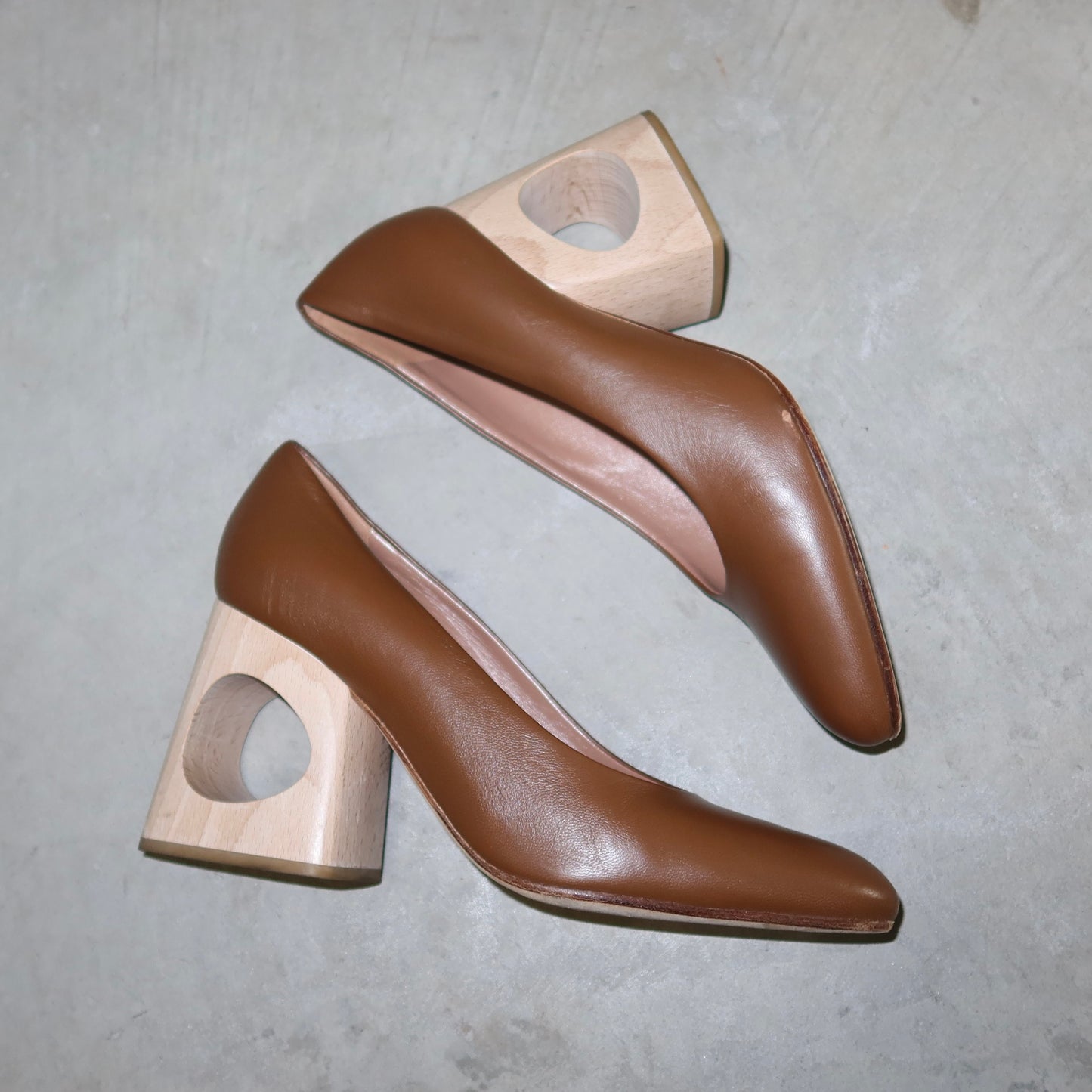Marni Brown Leather and Woode Heels