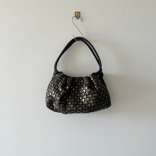 Sonia Rykiel Small Brown Leather Domino Bag