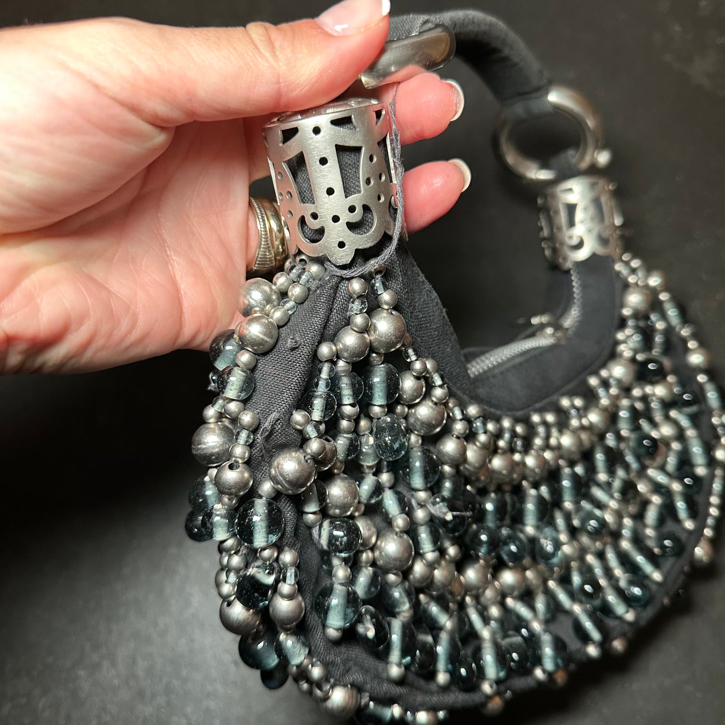Chloe Black Beaded Bracelet Bag
