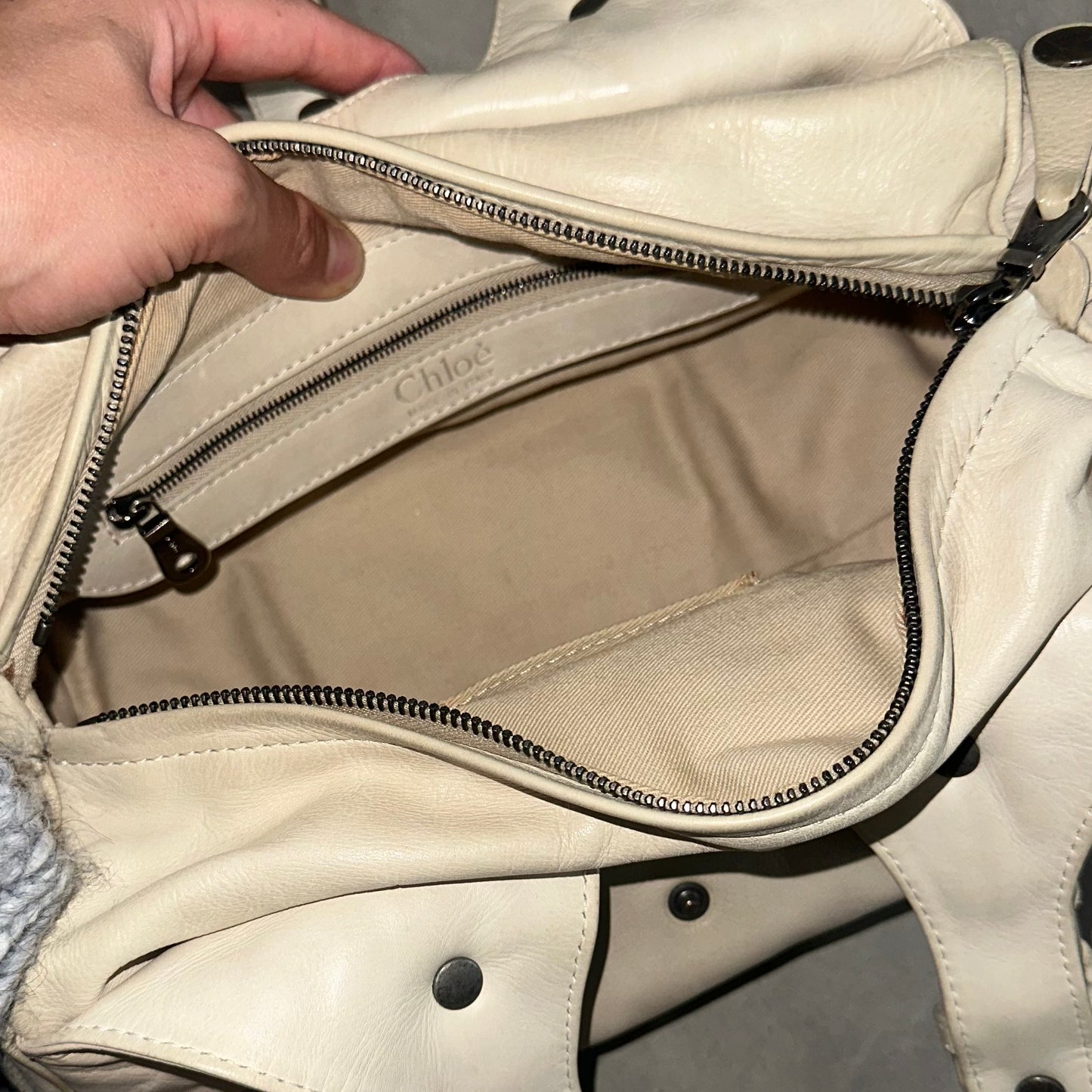 Chloe Cream Leather Silverado Bag