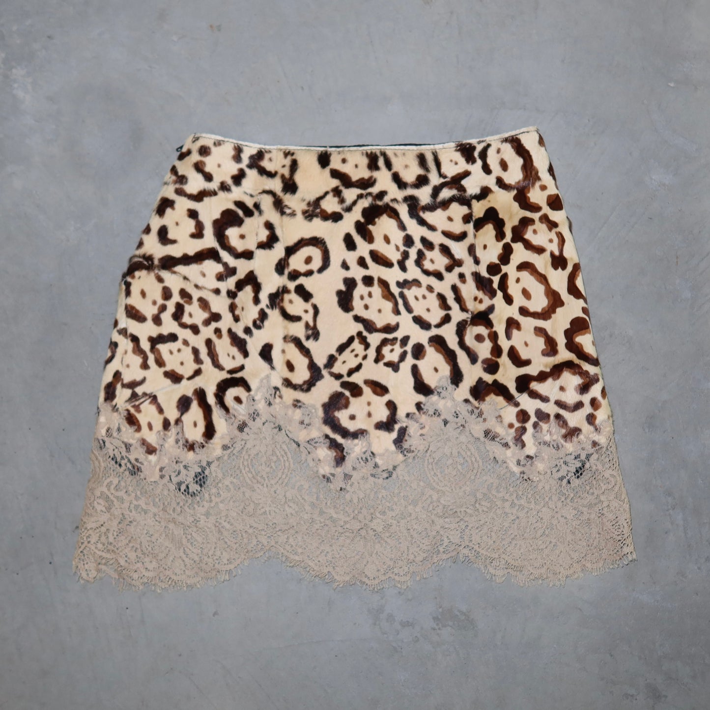 RED by Valentino Cowhide Leopard Print Mini Skirt