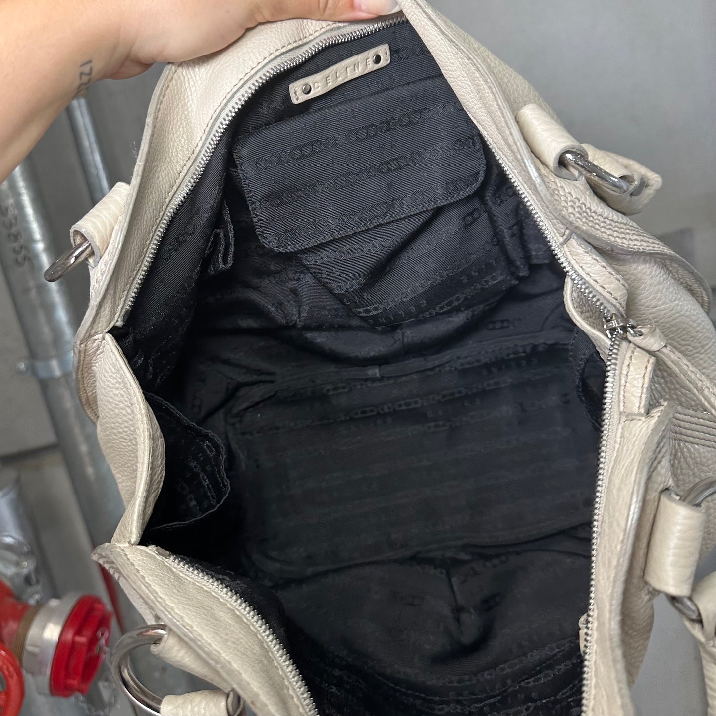 Celine White Leather Bittersweet Bag
