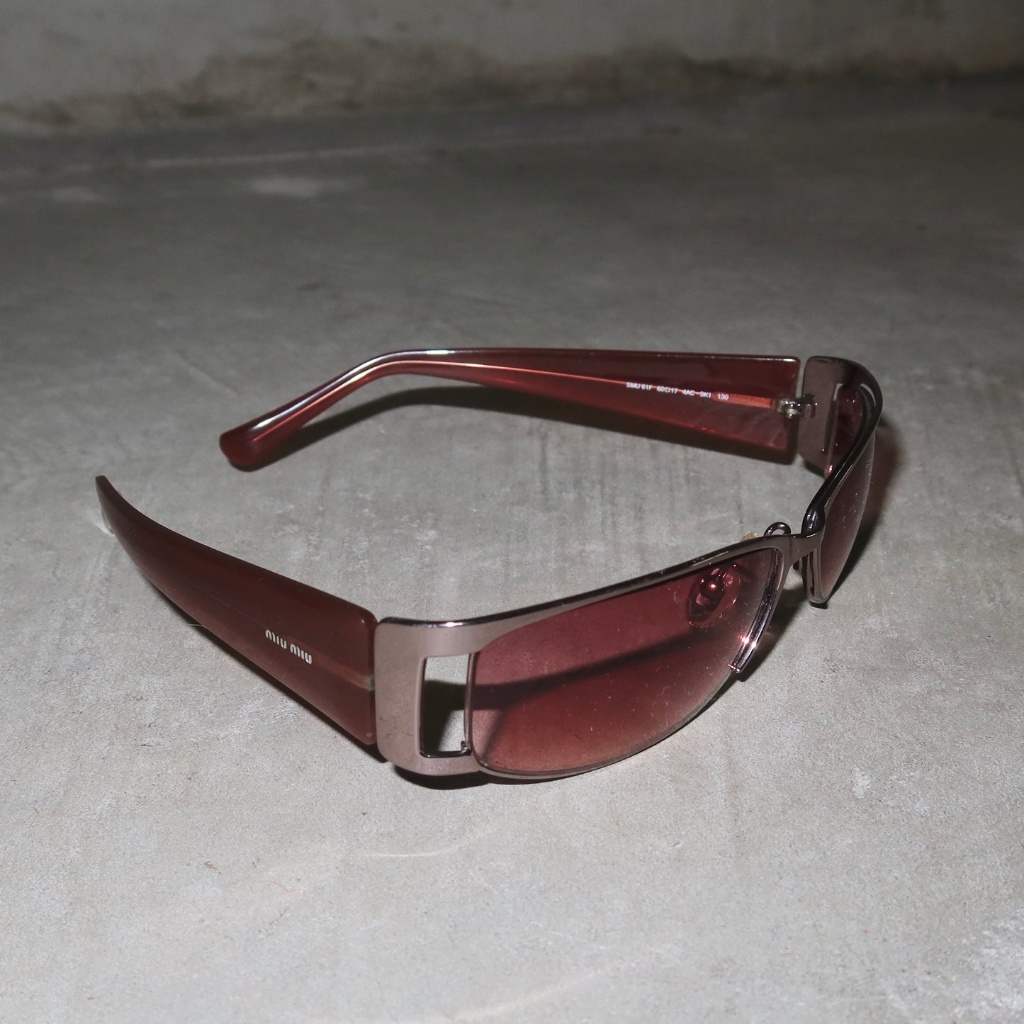Miu Miu Pink Tinted and Silver Sunglasses