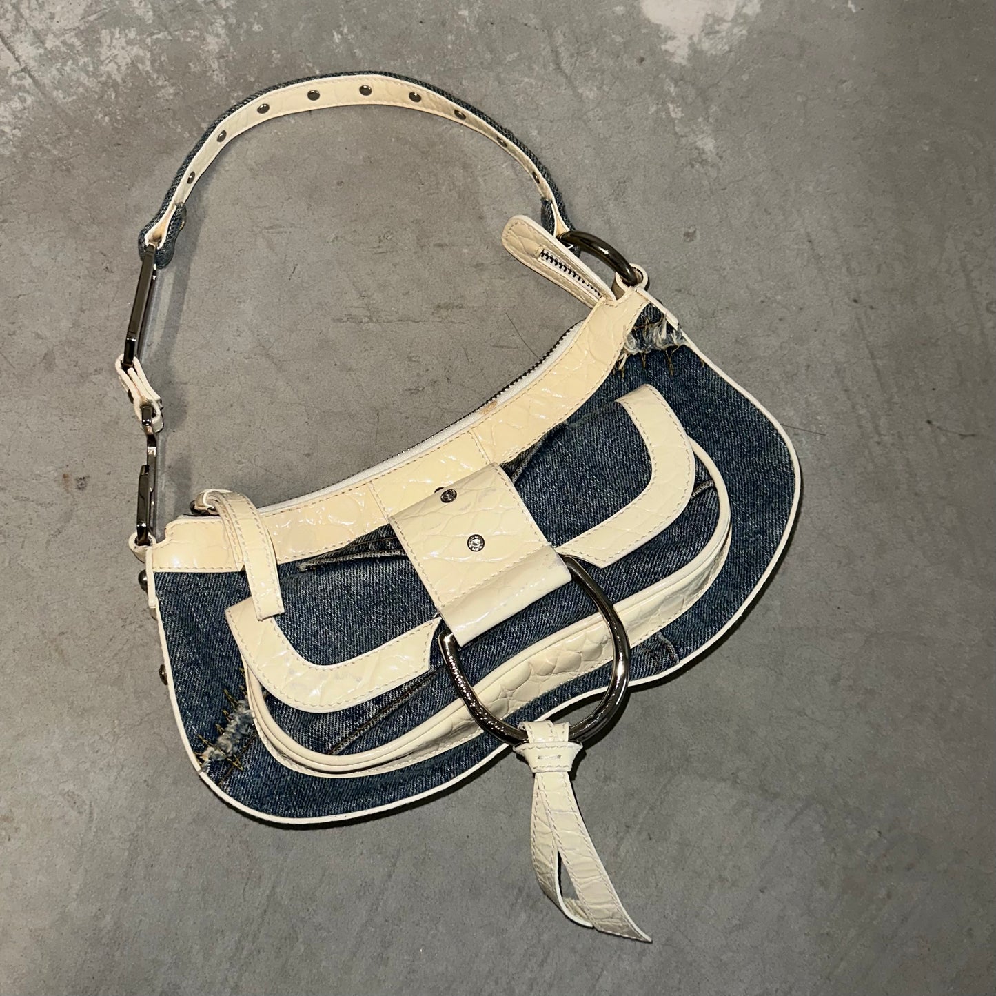 Dolce & Gabbana Denim Flap Front Shoulder Bag