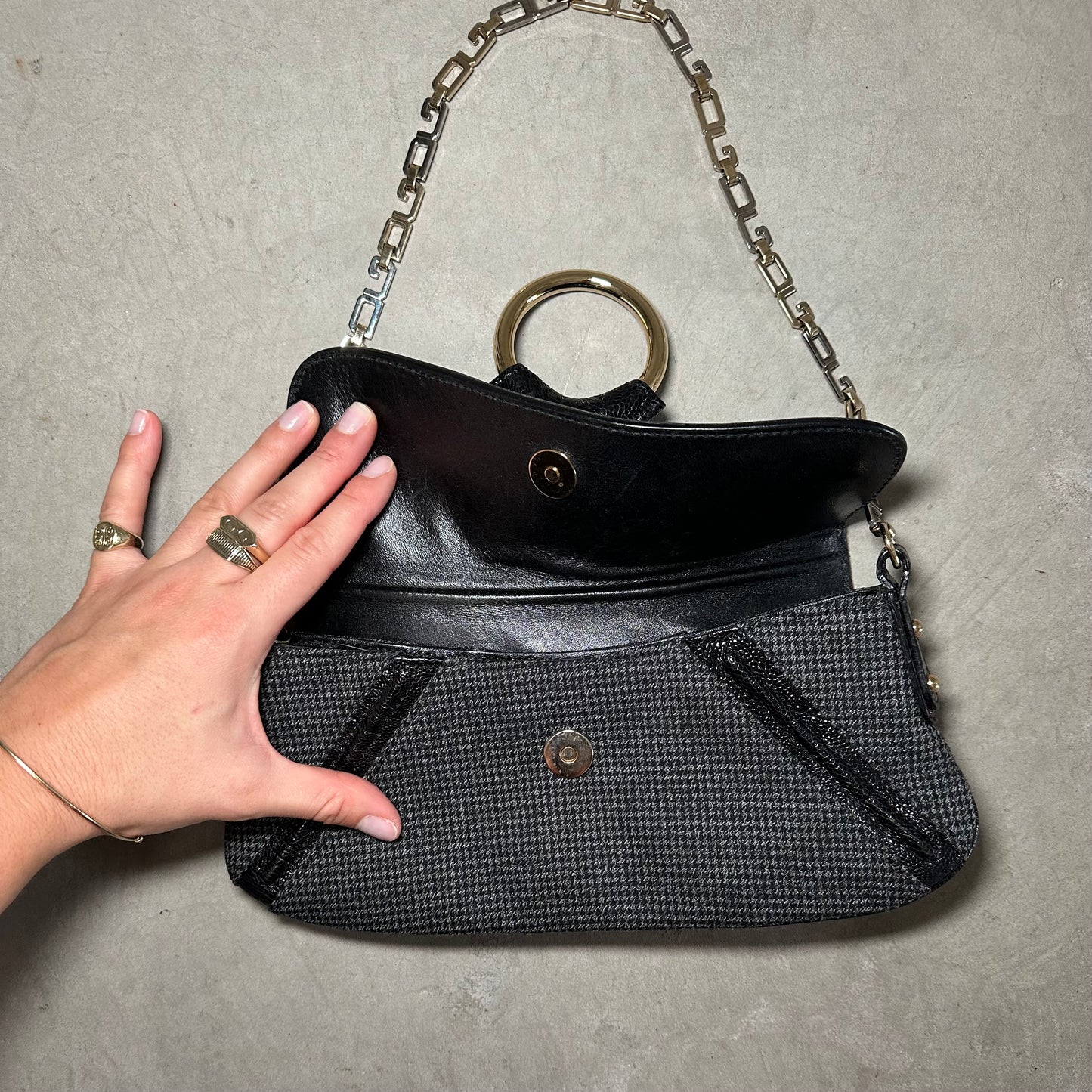 Dolce & Gabbana Houndstooth Flap Bag