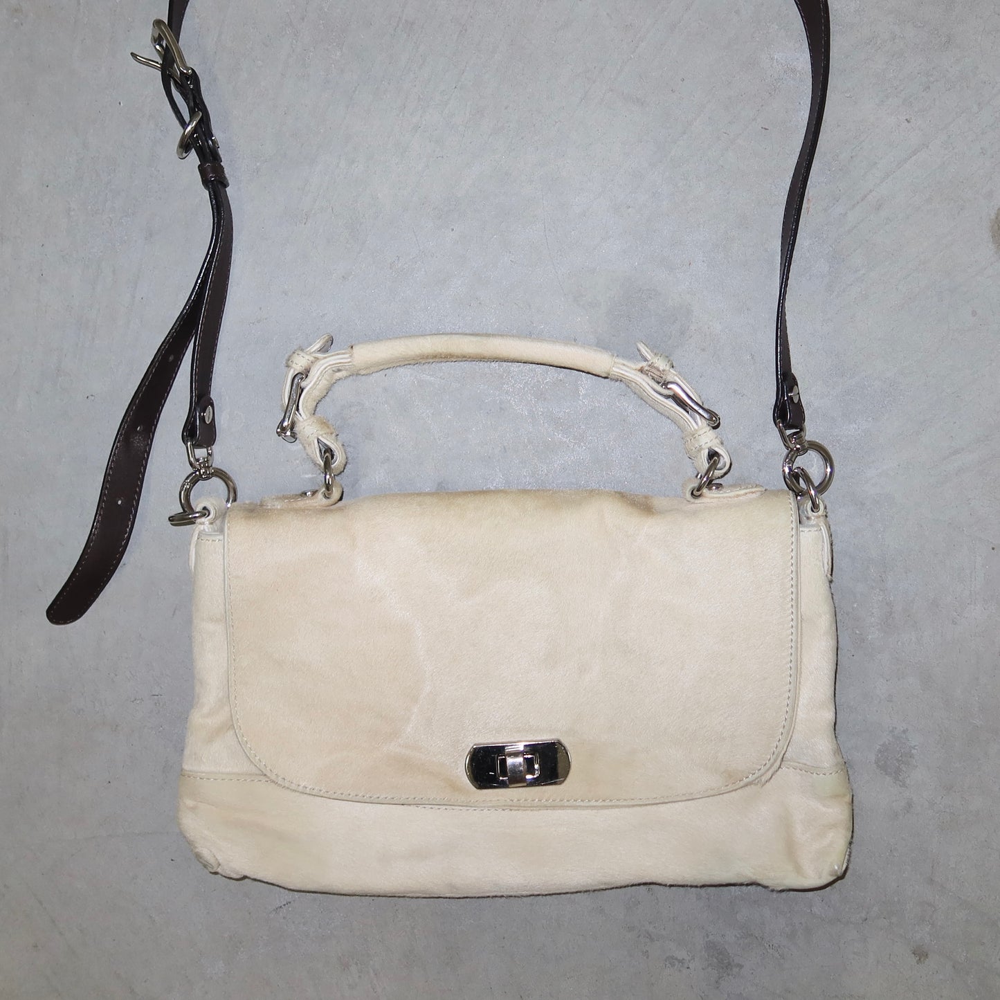 Marni Cream Cowhide Messenger Bag