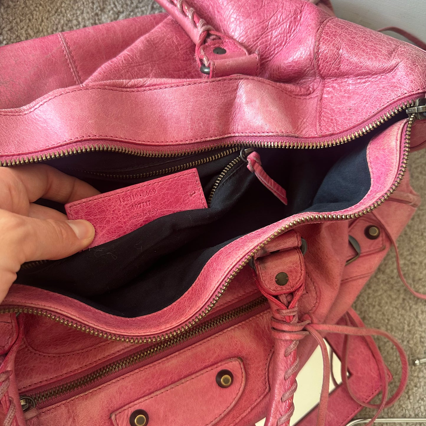 Balenciaga ‘Sunday’ Oversized Motorcycle Bag in Hot Pink