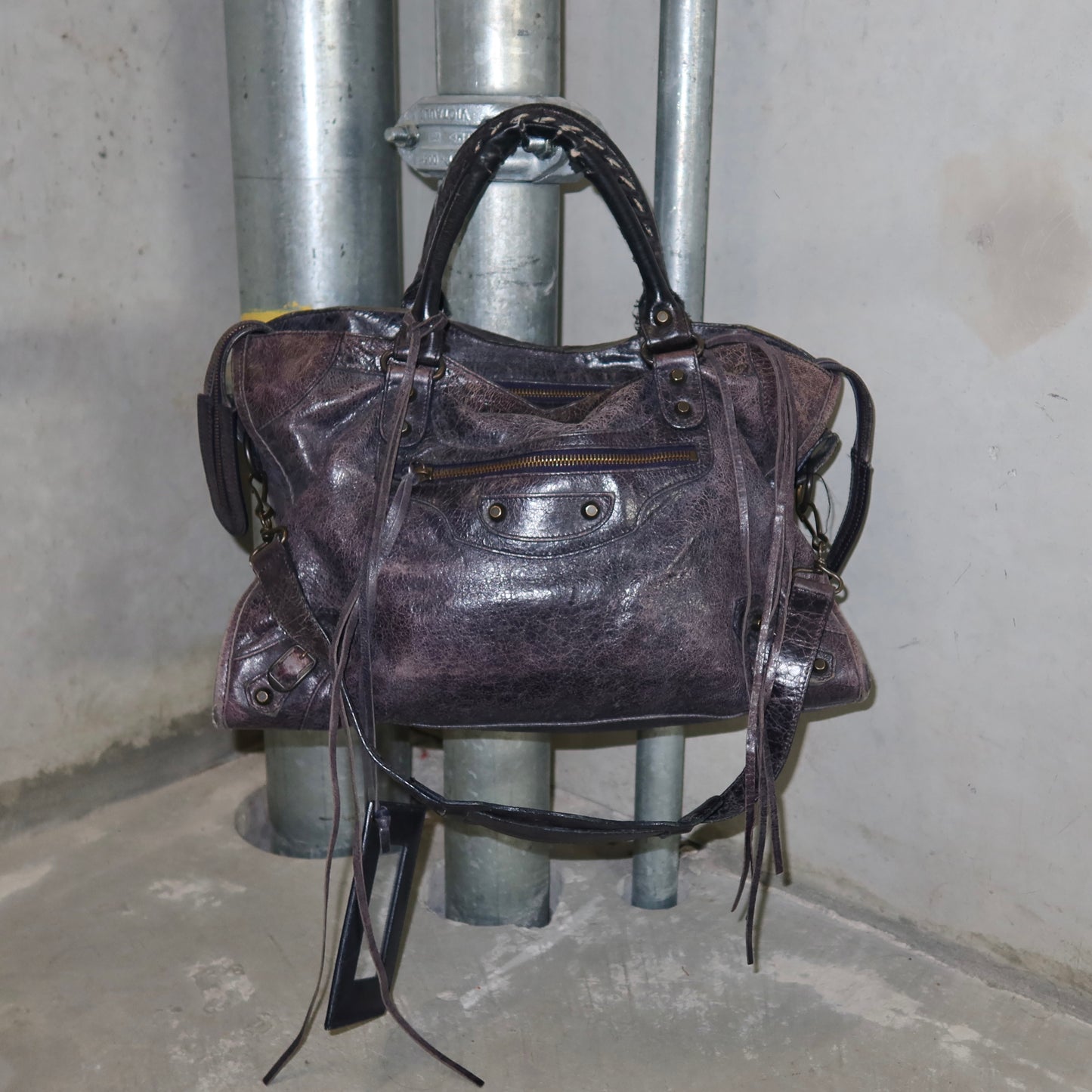 Balenciaga Dark Purple City Bag