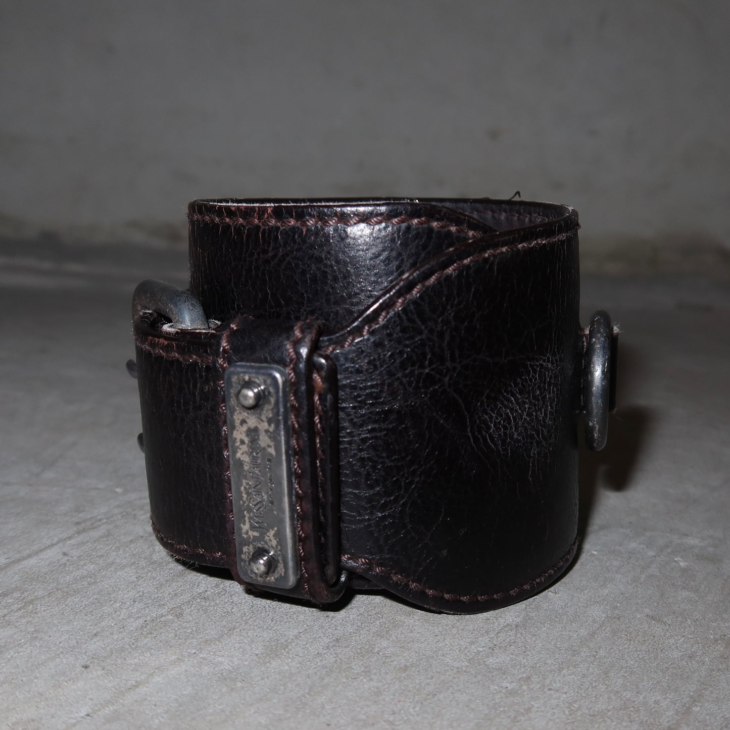 YSL by Tom Ford Brown Leather Cuff