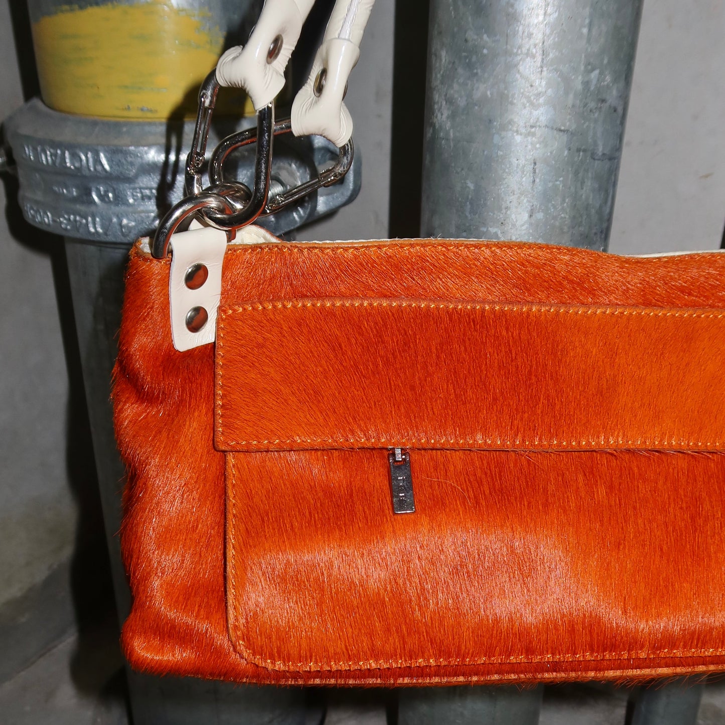 Vintage Orange Cowhide Bag