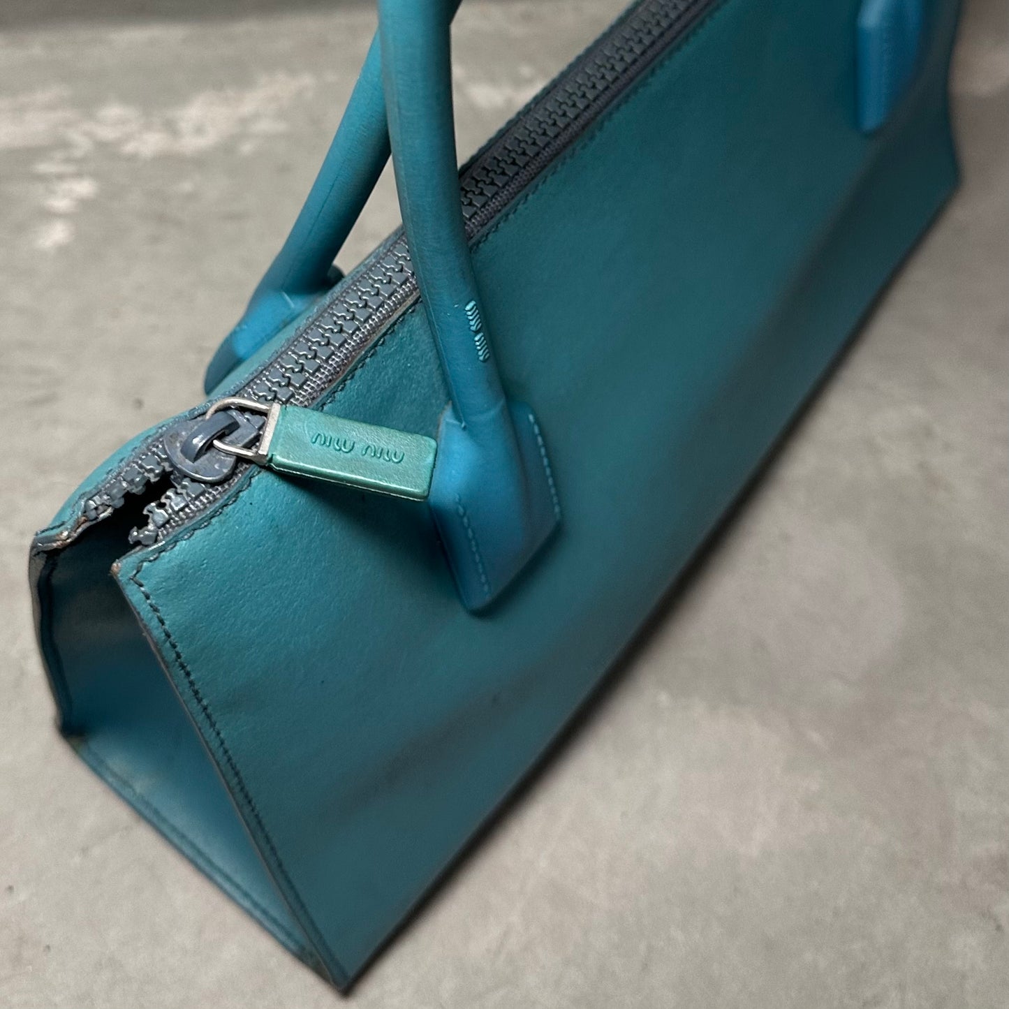 Miu Miu Rare Archive Embossed Blue Bag