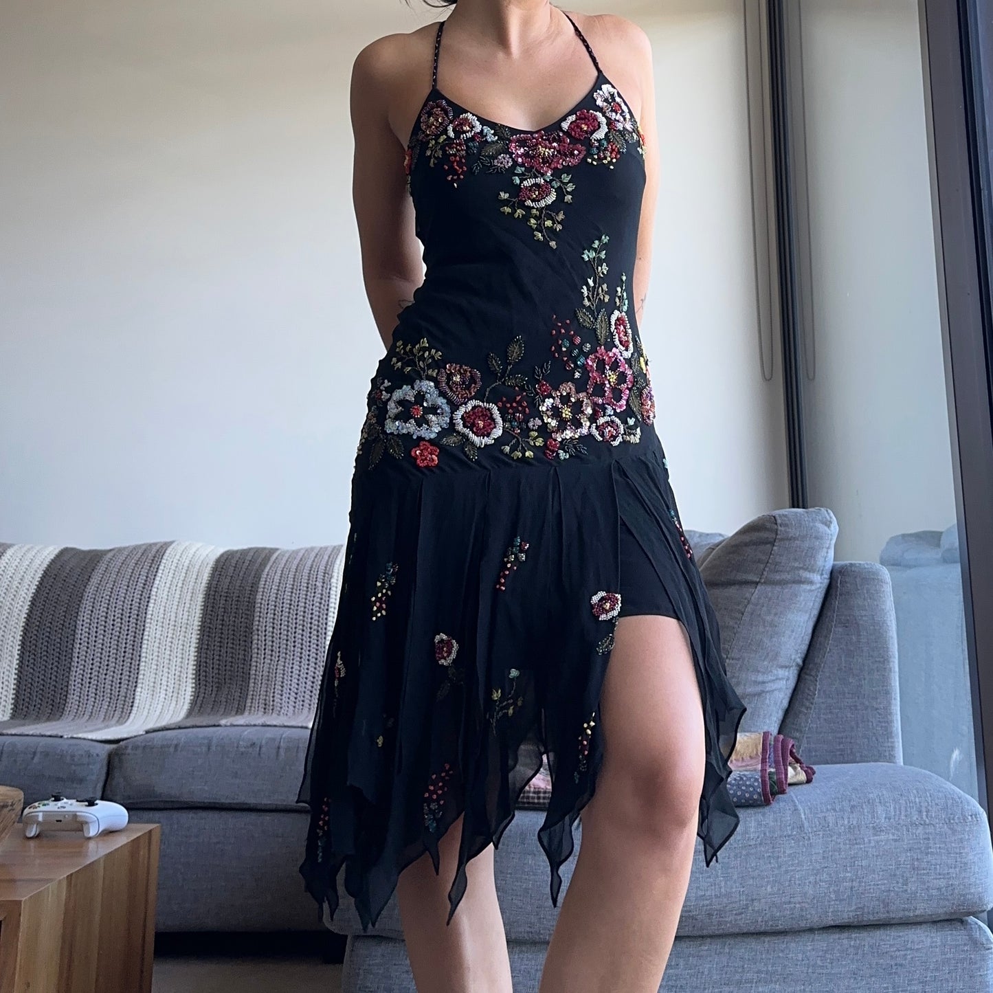 Sue Wong Embellished Floral Dress