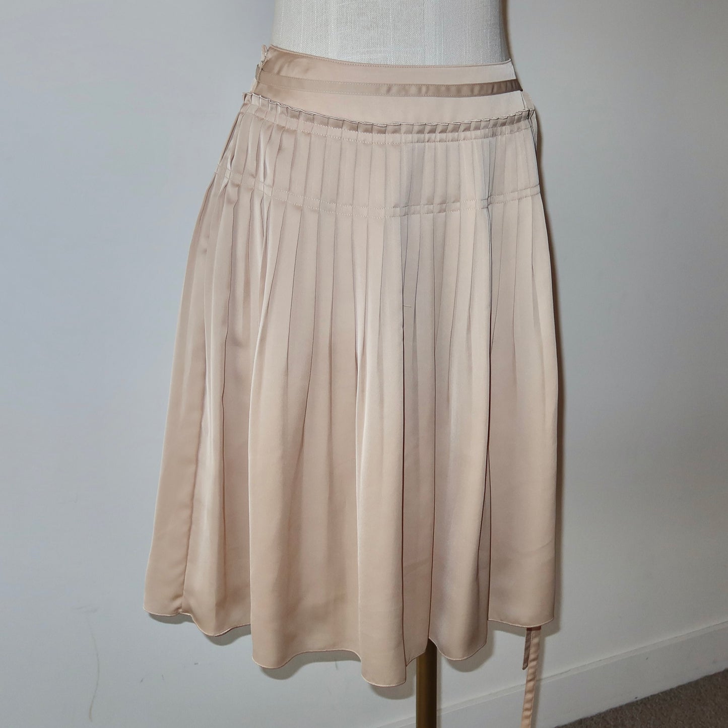 Courreges Silk Pleated Skirt