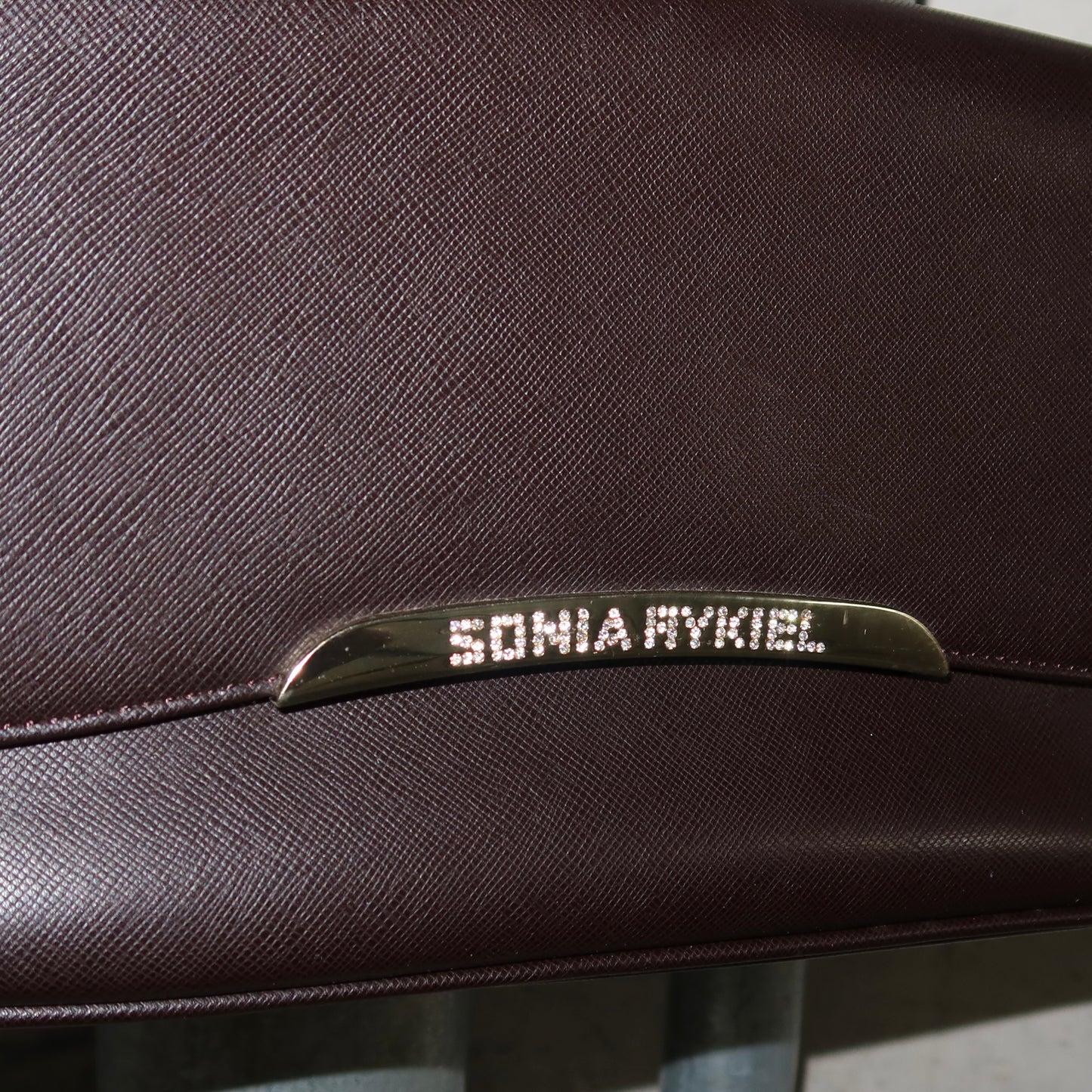 Sonia Rykiel Brown Leather Diamanté Logo Shoulder Bag