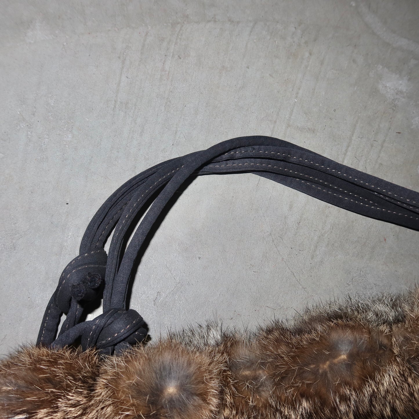 Vintage Grey Rabbit Fur Bag