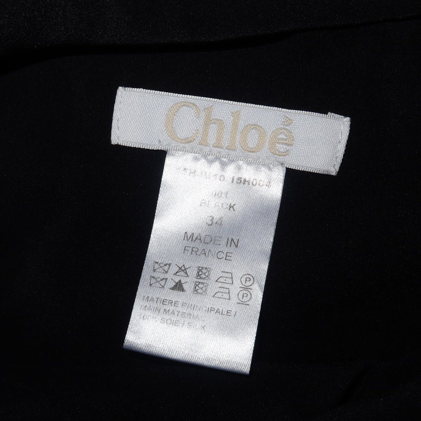 Chloé AW2015 Black Silk and Lace Skirt