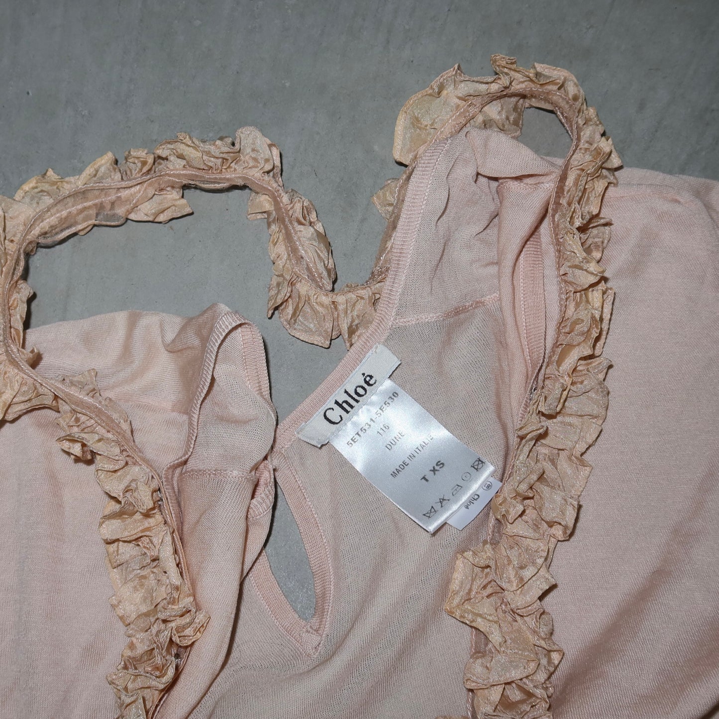 Chloé SS2005 Ruffle V Neck