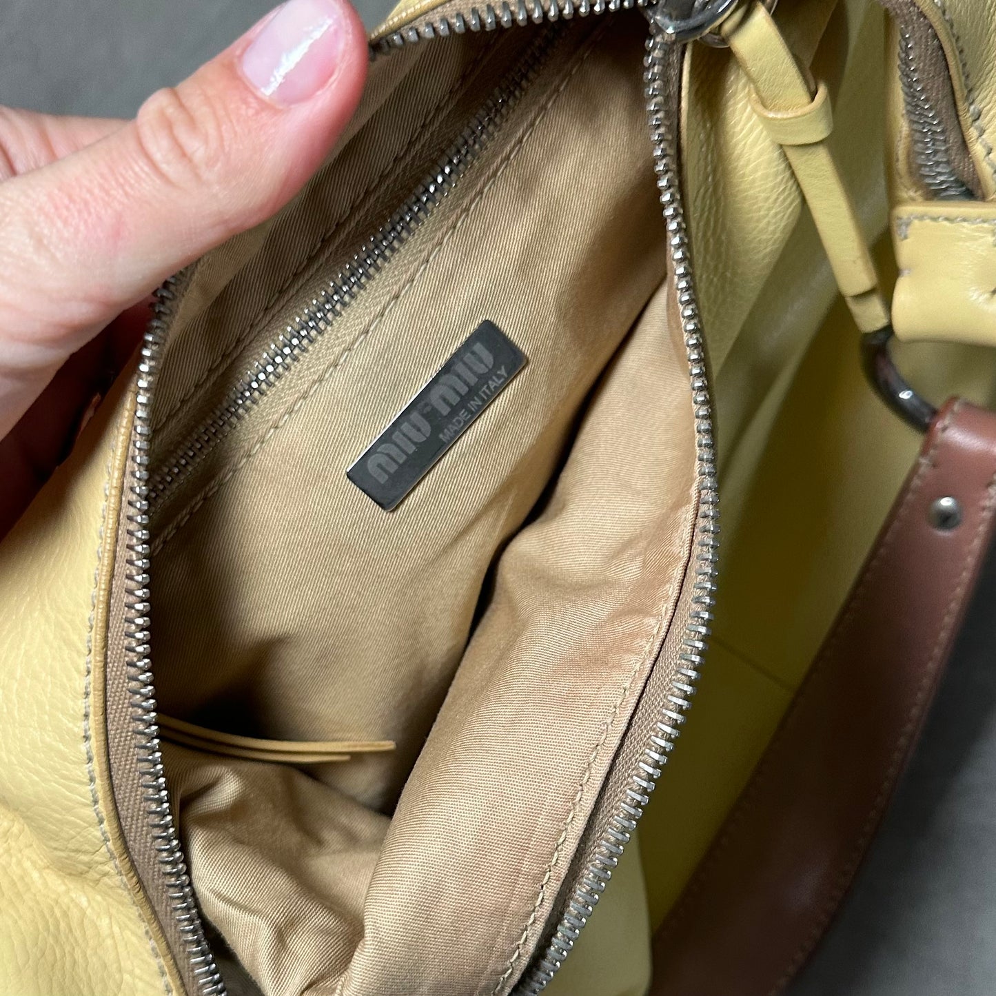 Miu Miu Yellow Leather Bag