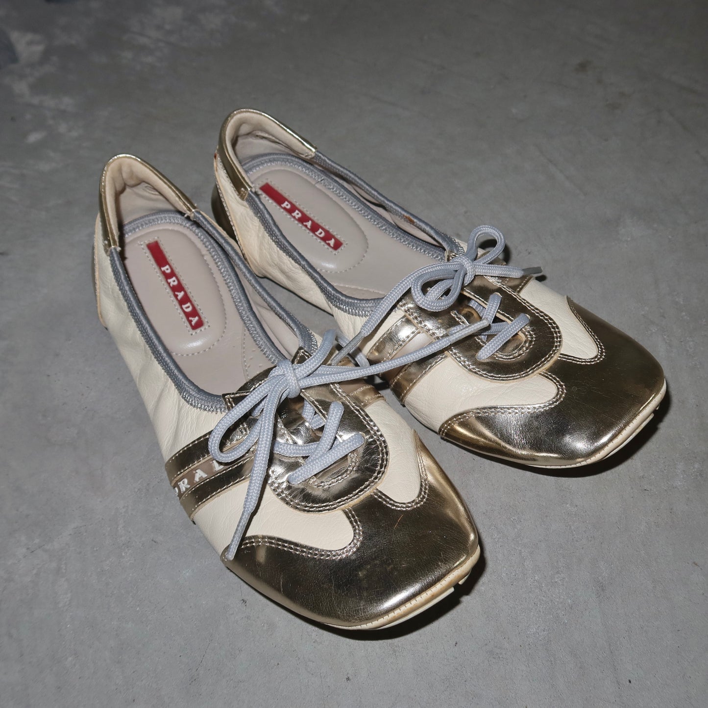 Prada Sport Gold Flats (36)