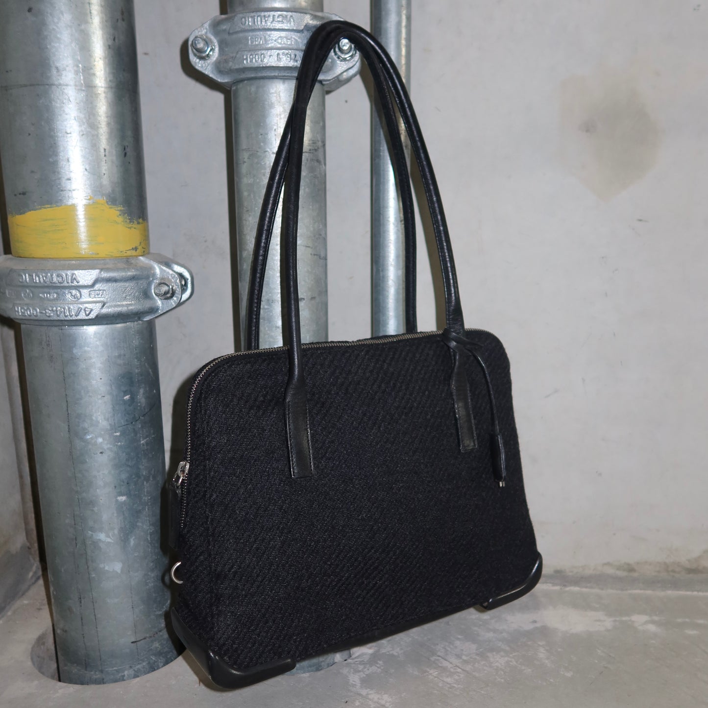 Prada Re-Edition 1995 Grey Wool Bag
