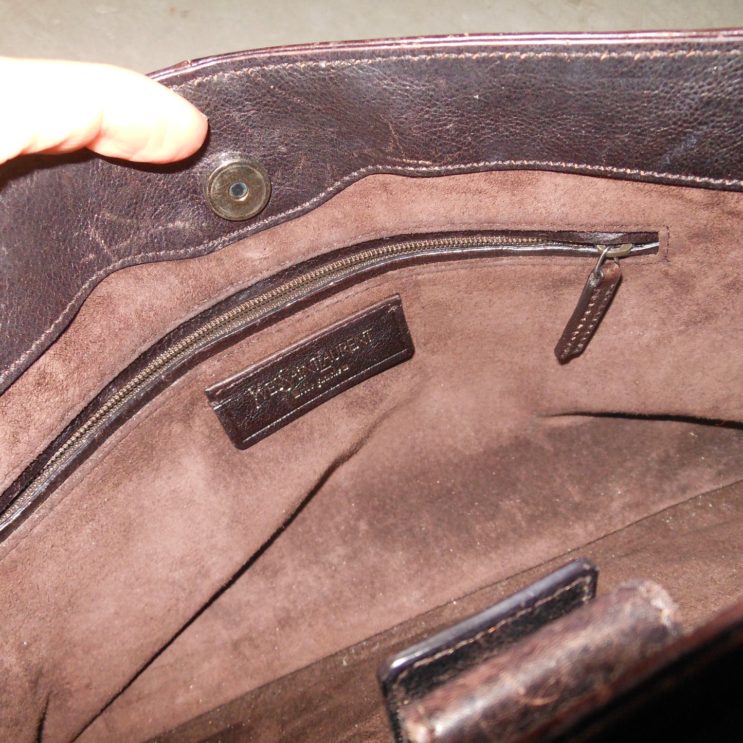 YSL Brown Leather Rectangular Mombasa