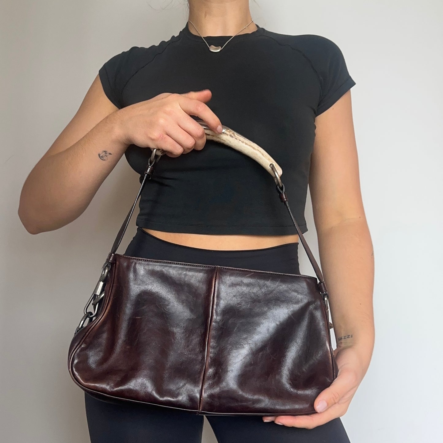 YSL Brown Leather Rectangular Mombasa