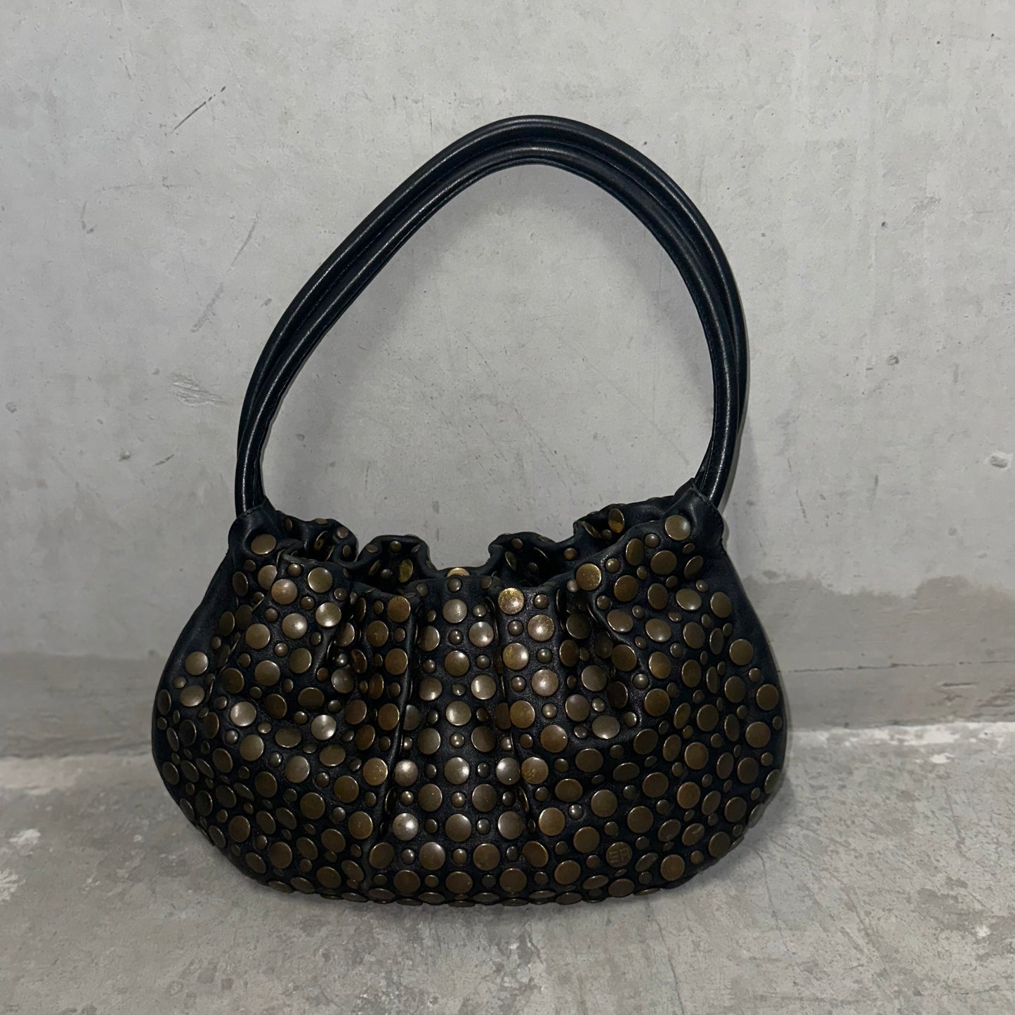 Sonia Rykiel Black Domino Bag with Bronze Studs