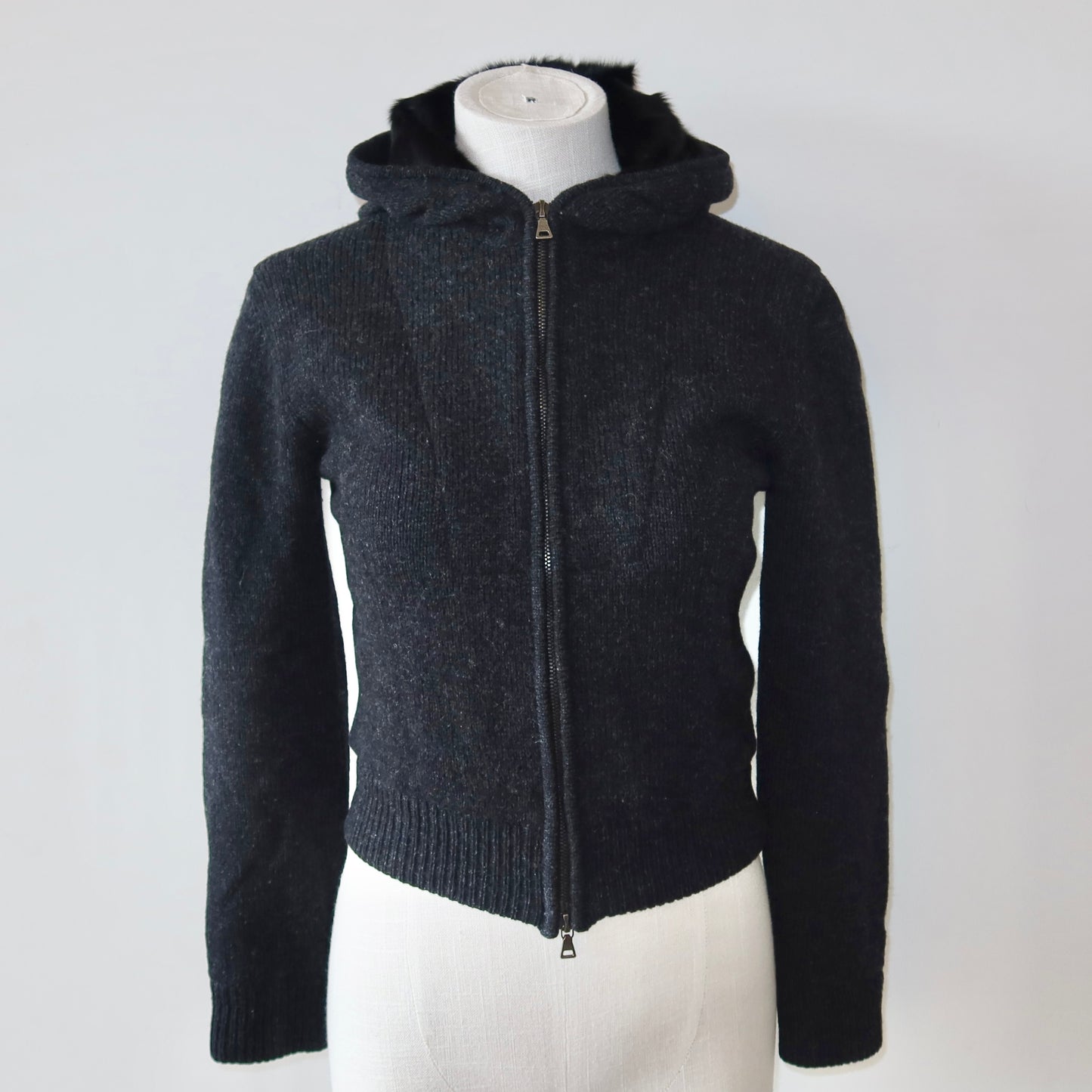 Prada Sport Wool and Goat Fur Hoodie