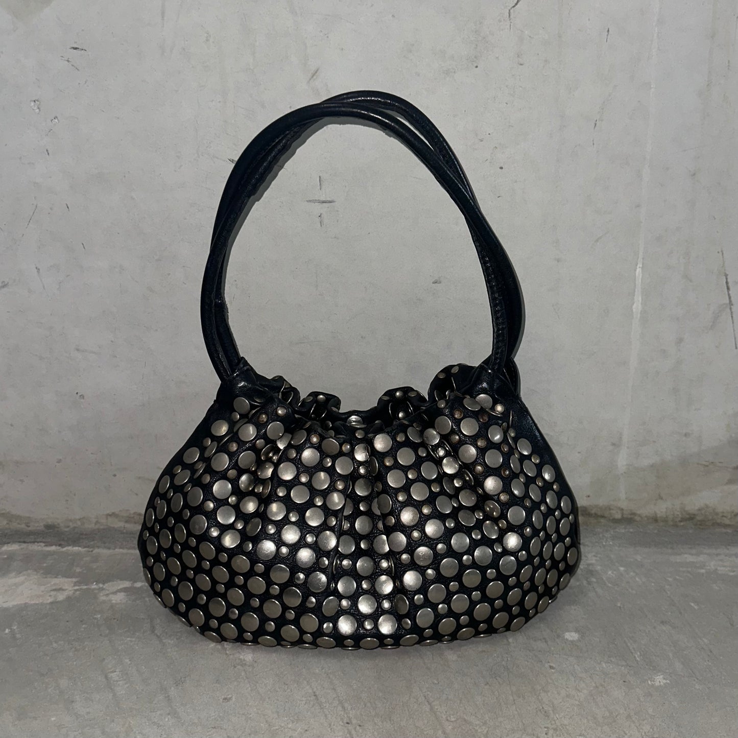 Sonia Rykiel Black and Silver Domino Bag