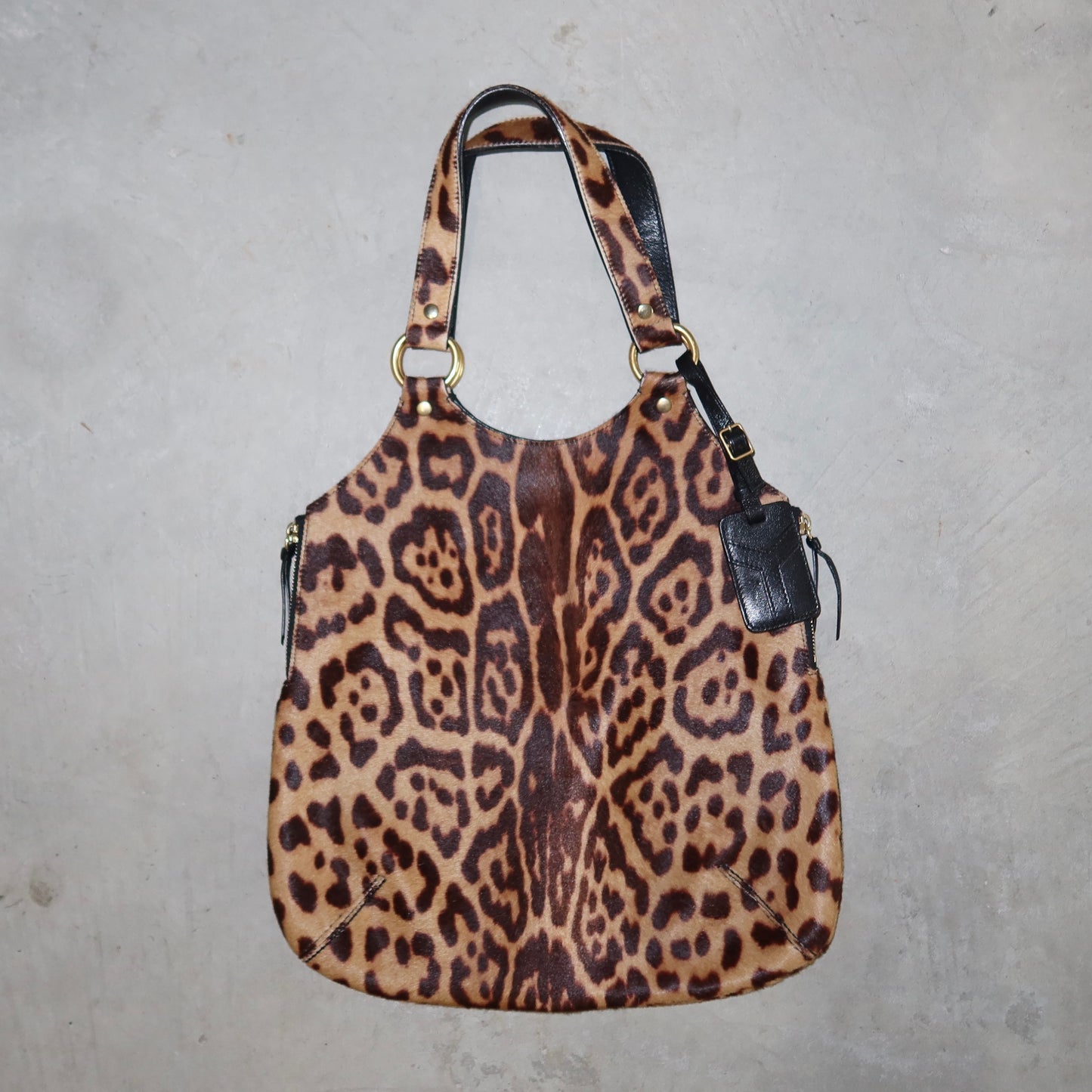 Yves Saint Laurent Cowhide Leopard Print Tote
