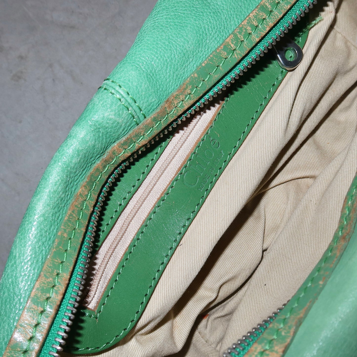 Chloé Green Leather AW2003 Chain Bag