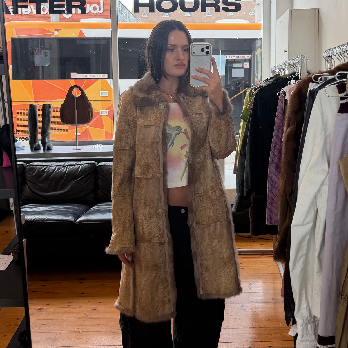 Vintage Fur Lined Coat