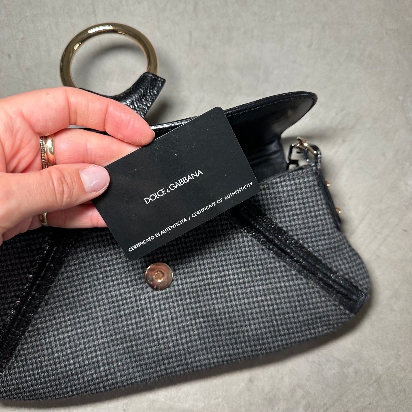 Dolce & Gabbana Houndstooth Flap Bag