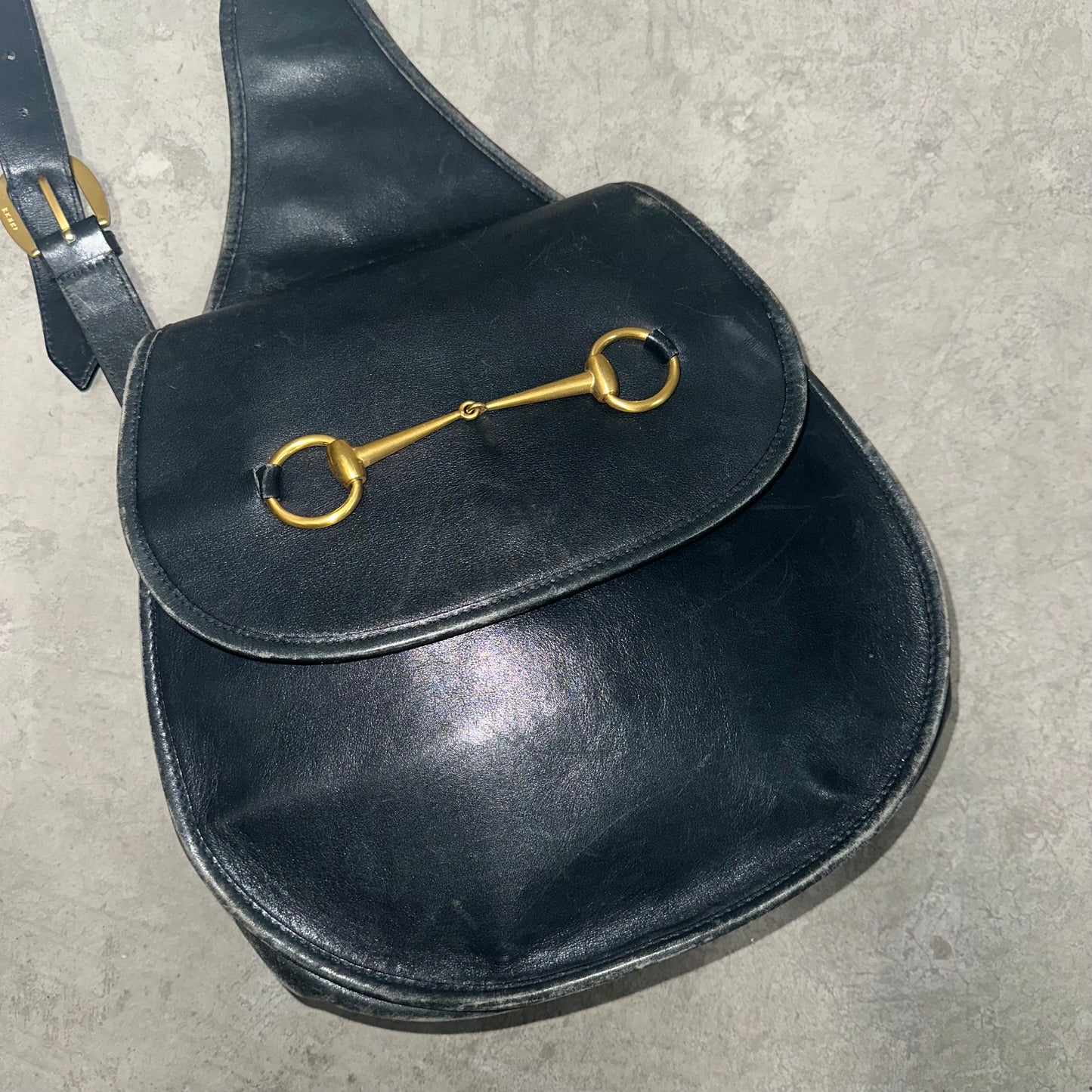 Gucci Black Leather Horsebit Crossbody